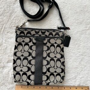 Coach Black and Gray Signature Crossbody Bag